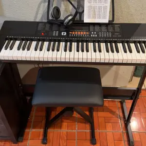 Segawe 61-Key Portable Electronic Piano LED Display Keyboard Kit W/ Music Stand, Headphones, Microphone