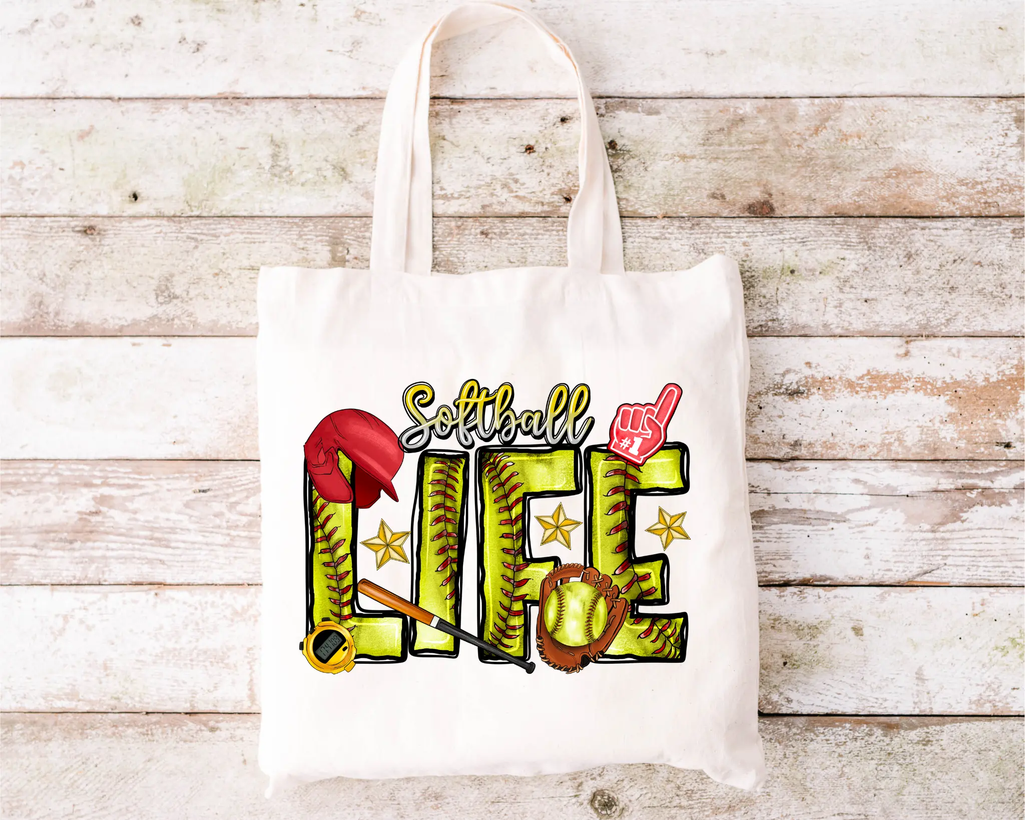 Softball Life Canvas Tote Bag