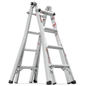 ARCH 17ft Multi-Position Foldable Aluminum Ladder, A-Frame and Straight Ladder, ANSI 250lbs