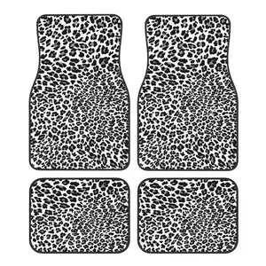 Leopard Car Floor Mats Non-Slip Carpets Rugs Front & Rear Car Foot Mats Set of 4 s Auto Accessories Decor