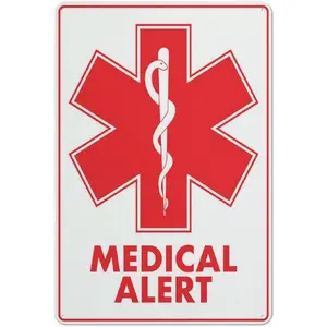Medical Alert Sign Safe Sign, Signs Outdoor, 12 X 8 In, Sign For Home, Business, Driveway Alert