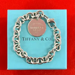 Pre-owned Tiffany & Co. Sterling Silver 925 (Ag925) Small Leather Goods Tiffany&Co. Return To Tiffany Silver Bracelet