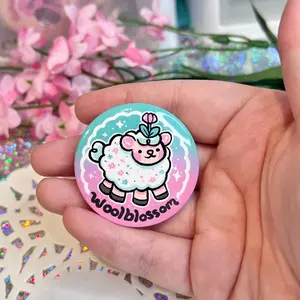 Woolblossom Logo ~ Button