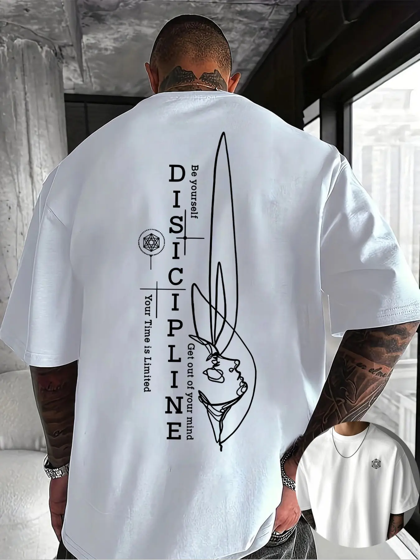 Men's Plus Size Fashion Trendy Creative Graphic T-Shirt Crewneck Pattern, Casual Streetwear, Menswear, Comfortable, Breathable and Stylish, Perfect for Daily Wear