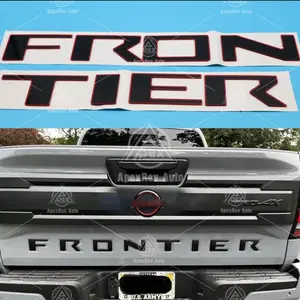 Black Red Outline Tailgate Inserts Letters Emblems For 2020-2024 Nissan Frontier