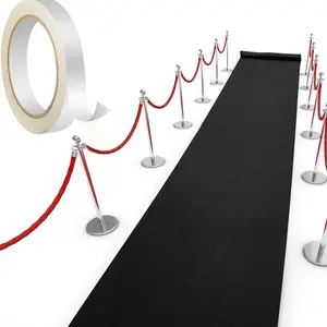 Black Carpet Runner Rug for Party 55gsm Thickness with Carpet Tape Hallway Rug for Graduate Wedding Party Dance Floor Outdoor Accessories(2.6 x 16.4 Feet)