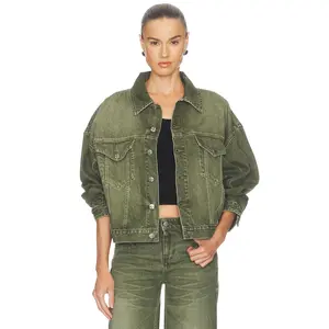 Ksubi Relaxed Trucker Jacket in Militant Green