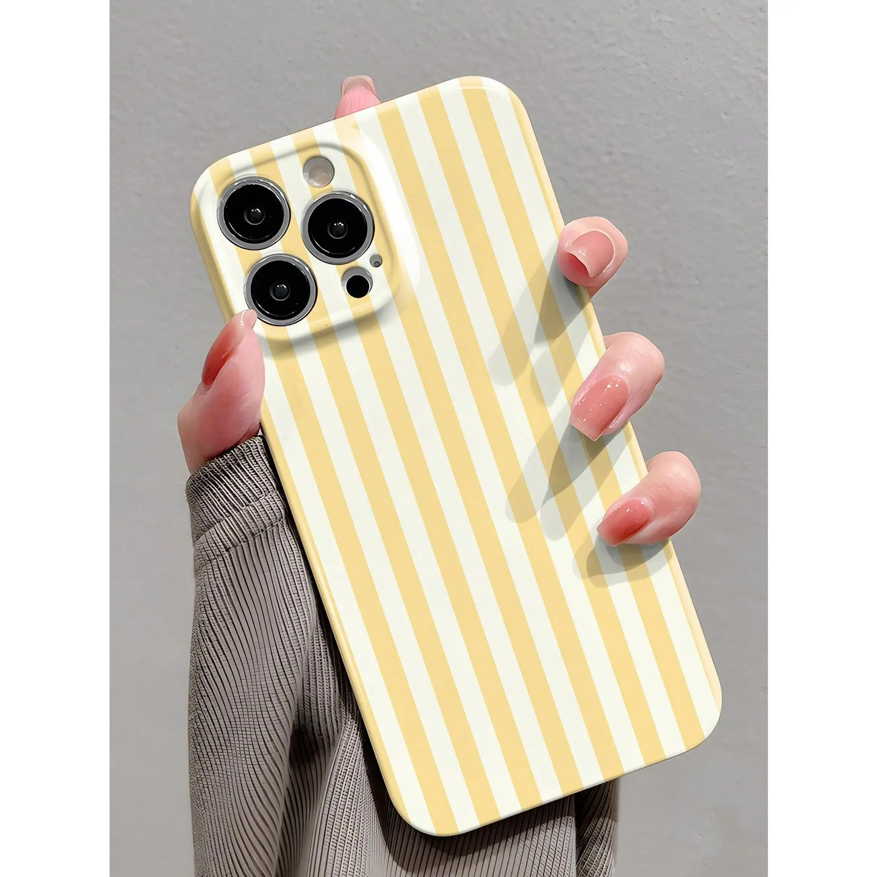Minimalist Striped Smartphone Case - TPU Breathable Smooth Casing, Dopamine Colors, All-Around Guard Cellphone Accessory for iPhone 12/13/14/15/16/17, Ideal Holiday Gift (Phone Accessories Category)