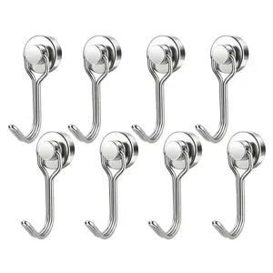 8/16 Pack Swivel Swing Magnetic Hooks 30LBS – Strong Neodymium Hooks for Cruise Cabins, Kitchen, Fridge & Other Magnetic Surfaces, Cruise Essentials 2026 Upgraded Version home essentials
