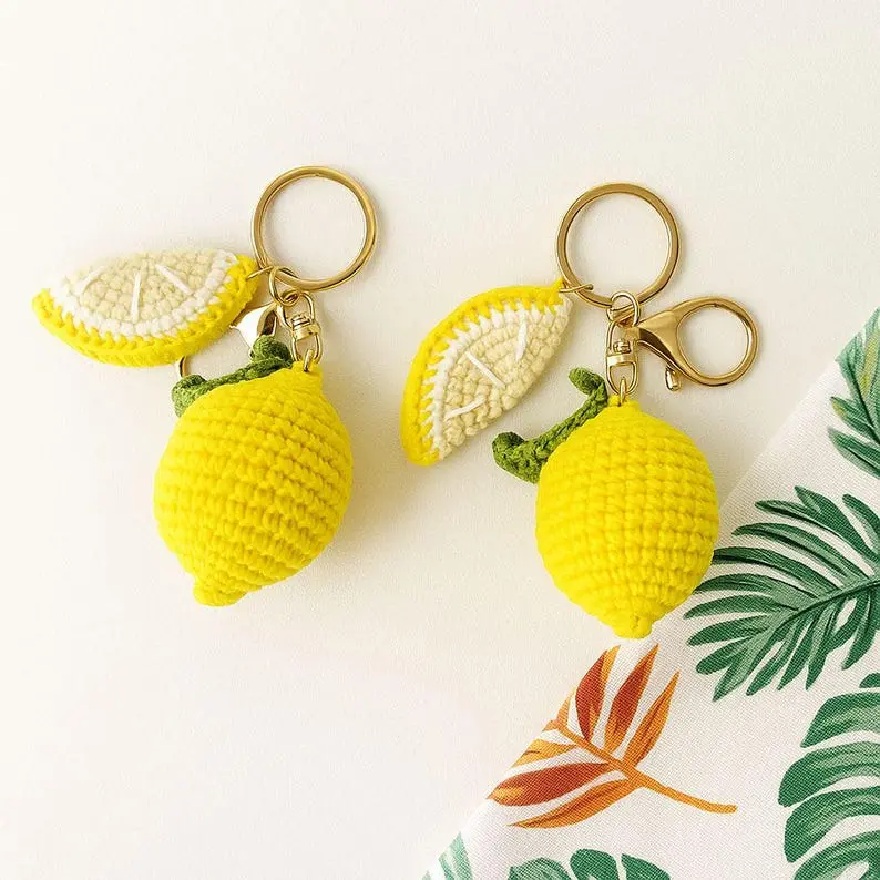 Crochet Keychain, Bag Charm, Micro Crochet, Mini Crochet, Keyring, Crochet Keyring, Bag Decoration, Fruit Keychain, Crochet Gift, Cute Gifts