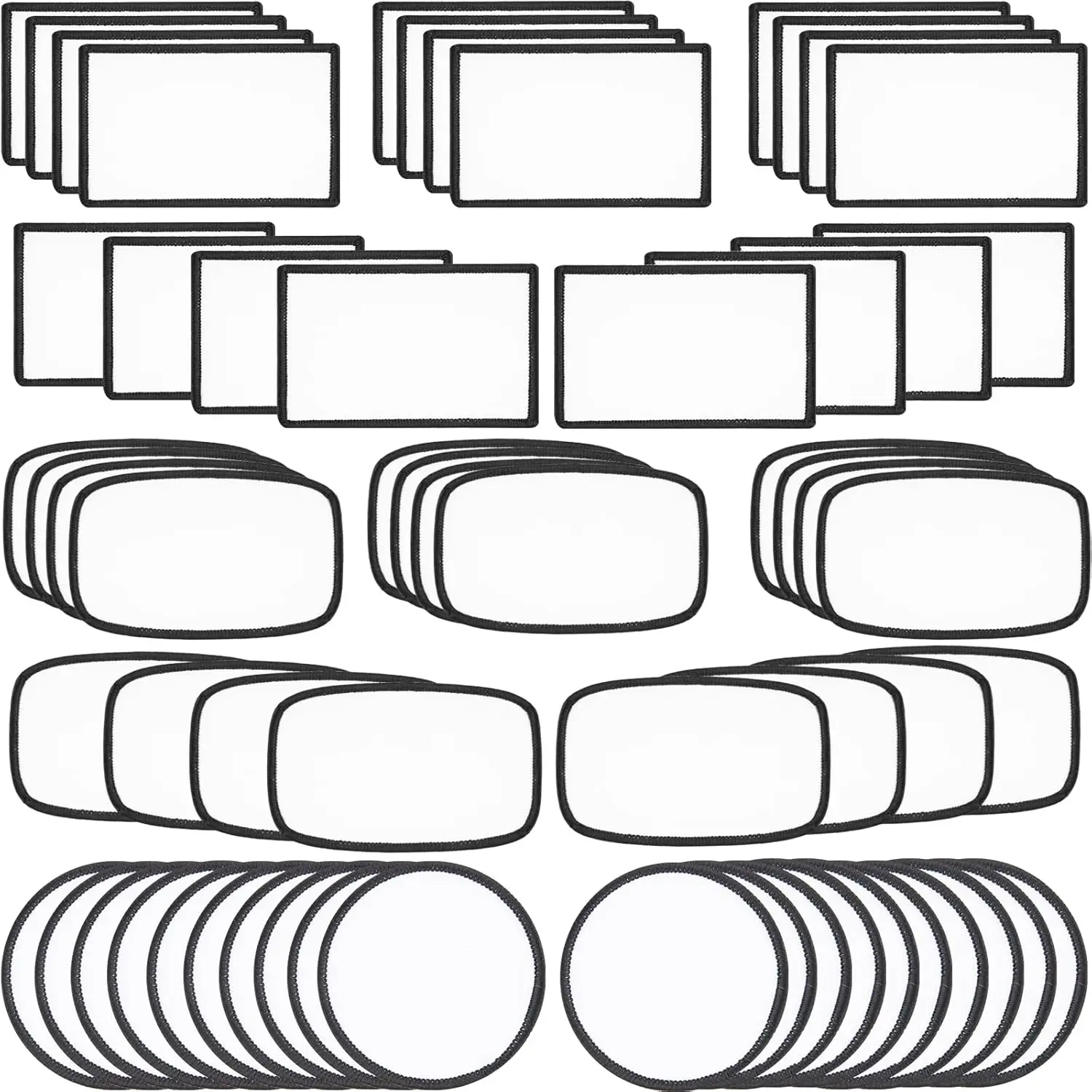 60 count Sublimation Patches - Iron On Blank Patches for DIY Crafts Hats Caps Backpack