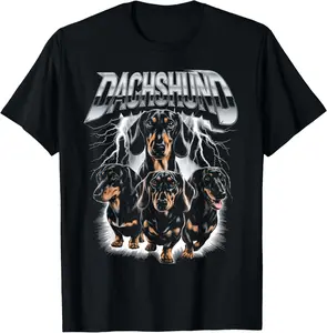 Best Dachshund Dog Dad Heavy Metal Dog Mom Thunder Puppy T-Shirt