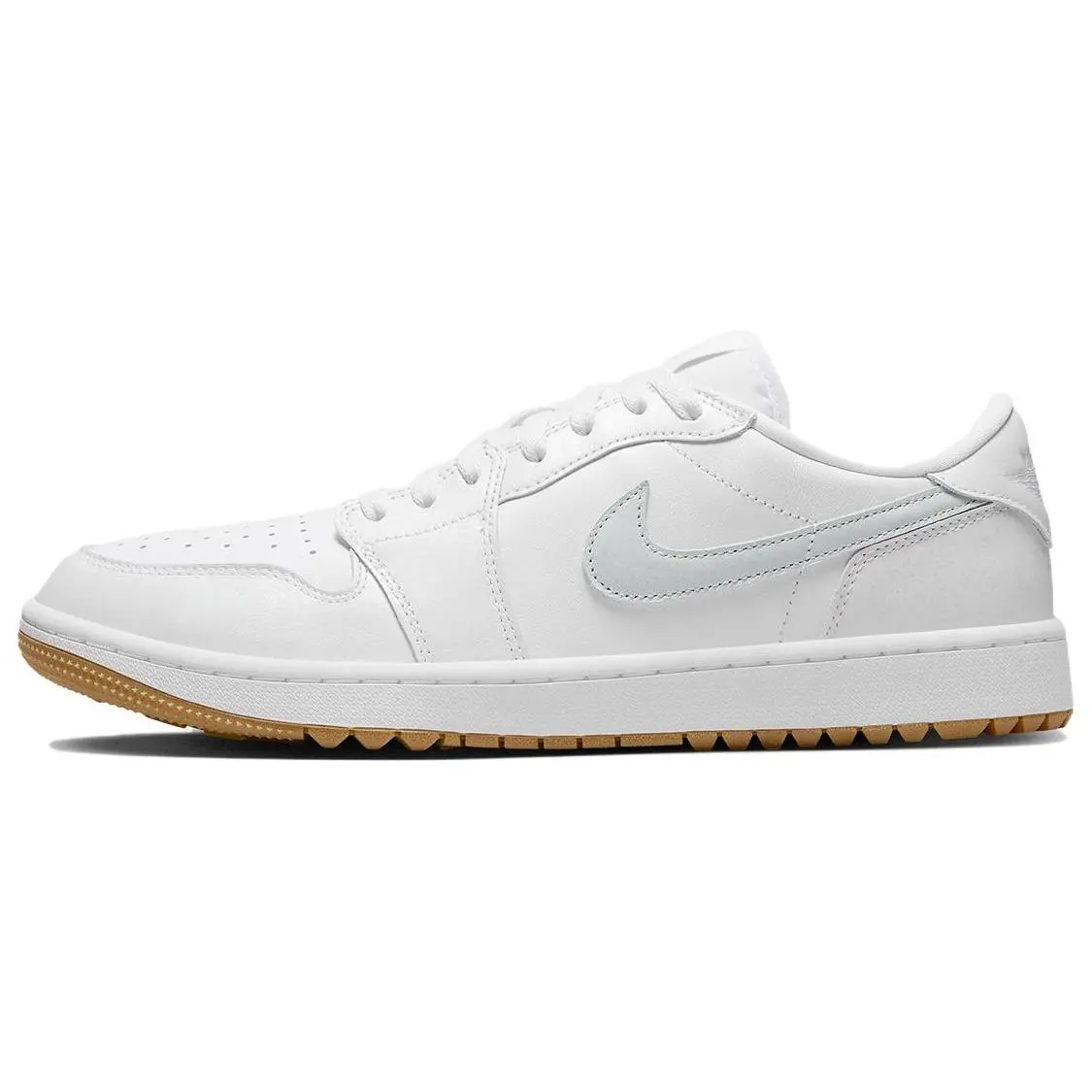 Air Jordan 1 Low Golf 'White Gum' Outdoor Golf Sneakers - Leather Construction, Spiked Sole, Iconic Look, Us Sizes (Us M 9.5) - For Golfing, Street Style, Runs Down Comfortably