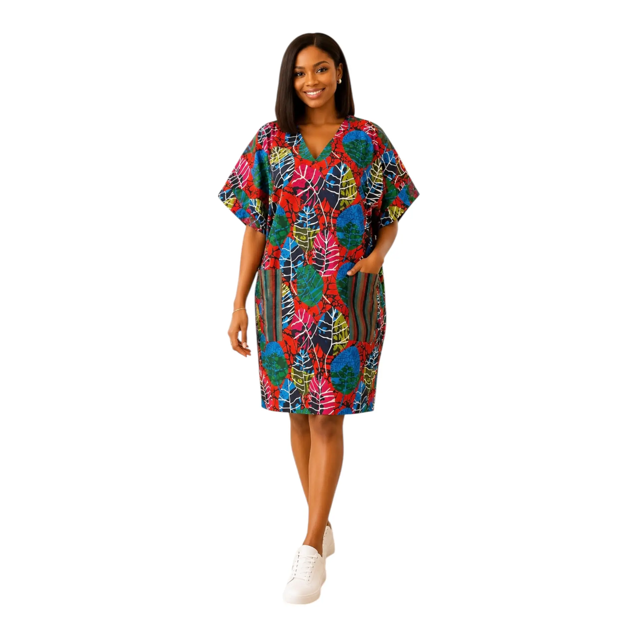 CRZ Knee Length Ankara Gown