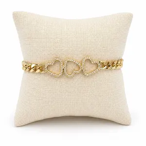 Three Hearts Luxe Bracelet Fits -6 to 7 inches