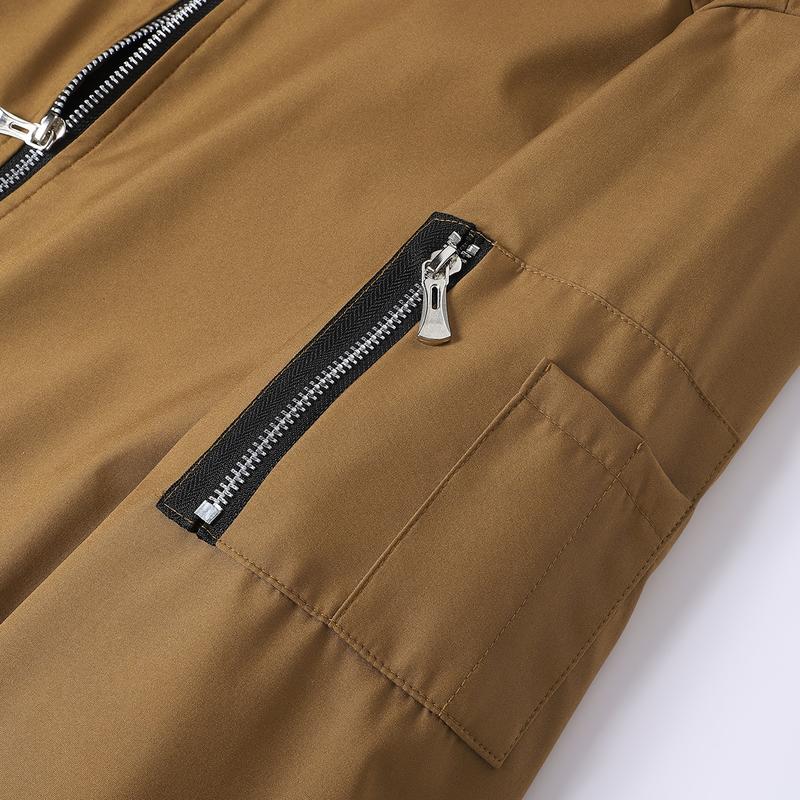 Men's lightweight casual jacket with sports slim fit zipper, stand collar, long sleeves, and zipper pockets, durable polyester fabric suitable for spring/autumn outdoor training, gym workouts, and casual wear, featuring a stylish minimalist design