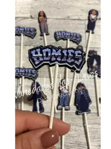 24-pack Homies Cupcake Toppers, Lowrider Chicano Chola ornaments for party decor