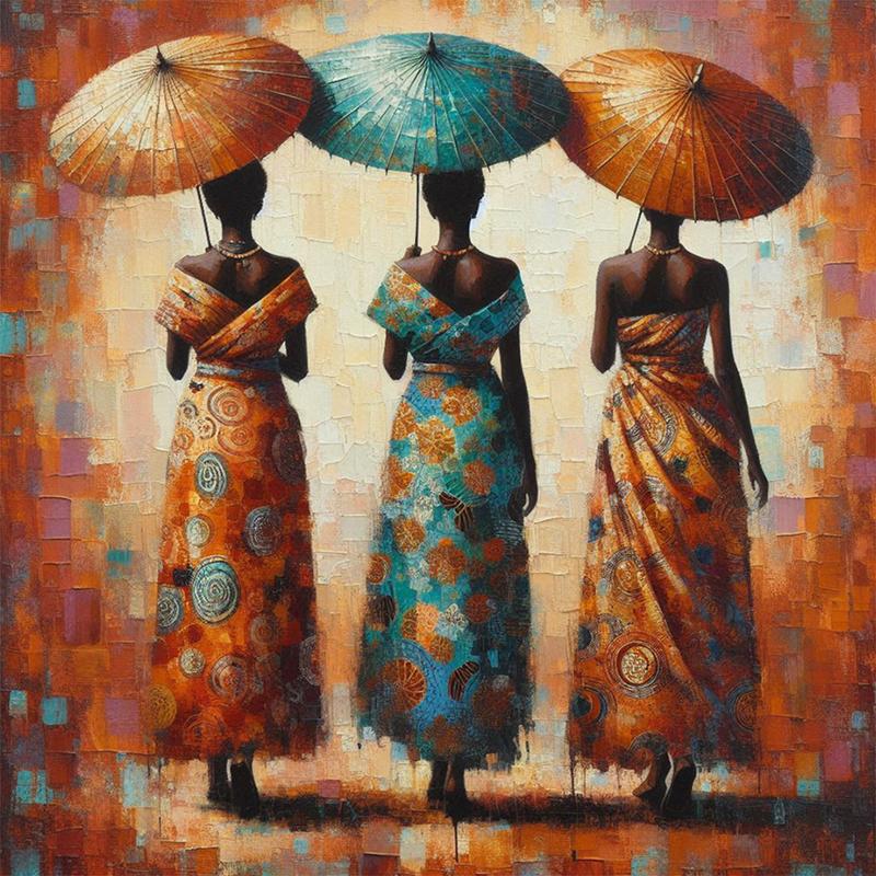 Paint By Numbers Kit On Canvas DIY Oil Art African Woman Home Wall Decor 40x40cm