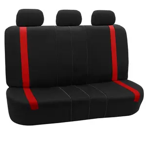 Rear Red Car Seat Covers, Automotive Car Cushion Accessories with Removable Headrest, Washable Design, Multiple Color Options