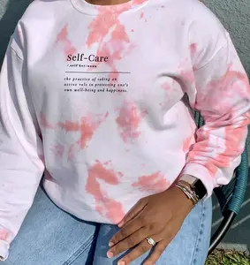 The “Self-Care” Tye Dye Crewneck Sweater