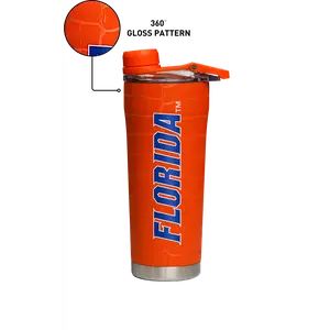 Florida "Gator Skin" Orange Stainless Steel Shaker Bottle