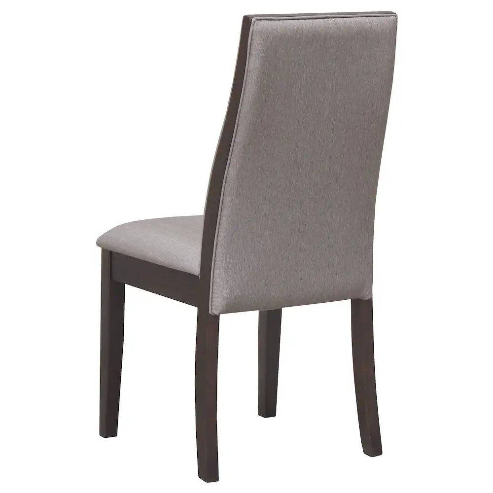 Spring Creek Upholstered Dining Chairs (Set of 2) - Taupe, Deep Espresso, Linear Profile, Upholstered Seats, Wood Frame Indoor Furniture