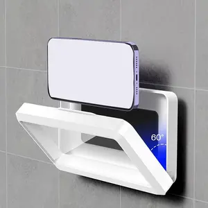 360° Rotating Bathroom Phone Case, Wall Mounted Shower Phone Holder, Waterproof Anti-fog Phone Support Stand For Bathroom Toilet Protective Smartphone Cellphone Protection 1Pcs