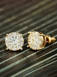 Minimalist Temperament Cubic Zirconia Decorated Stud Earrings, Fashionable Jewelry for Women & Men, Trendy All-match & Exquisite Jewelry for Birthday Gift, High Quality Earrings