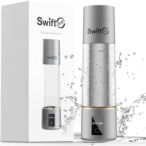 SwiftH2O Hydrogen Water Bottle, PEM/SPE Electrolysis Technology, 4000+ PPB, LED Display, Hydrogen Water Ionizer Machine, Hydro Generator Cup Detachable