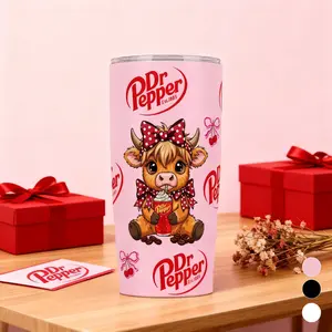 1pc 20oz Stainless Steel Vacuum Insulated Cup, Highland Cow Design, Portable for Tea & Cold/hot Drinks, Home Office Camping Car Use, Tumbler，mug, Tumbler Drinkware