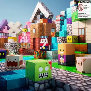 Minecraft Main Block Random Blocks Set, Magnetic Building Bricks & Tiles, Stem Learning Montessori Approach Sensory Toy, Safe Creative Kids Toys