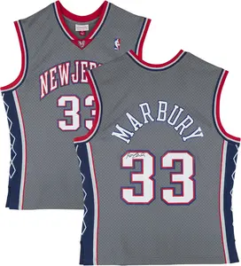 Stephon Marbury New Jersey Nets Autographed Mitchell & Ness 1999-2000 Grey Alternative Swingman Jersey - Fanatics Authentic Certified