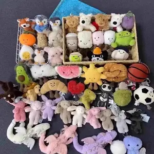Jellycat Cute Plush Keychain Set Soft Animal Bag Charm Mini Stuffed Keychain for Backpack Handbag Lightweight Gift for Women Girls Birthday Christmas Valentine's Day Kawaii 1