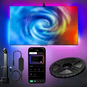 TV Sync Light Screen TV LED Backlight, Smart LED Strip for 32-85 Inch Tvs, Music Sync, Multiple Scene Modes, Adjustable Brightness Led, USB Backlight for LED Displays, Computers, Game Rooms, Led Ambient Light