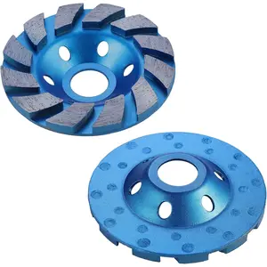 4" 12-Segment Diamond Concrete Grinding Wheel Disc for Angle Grinder - Polishing & Cleaning Stone, Cement, Marble Surfaces (Blue)