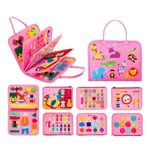 Animal Busy Board, Montessori Busy Board, Preschool Busy Board, Toddler Busy Board, Promotes Fine Motor Skills, Suitable for Airplane & Car Use, Prechool Travel Toy, Ideal Gift for Boys & Girls, Sensory Activity Board