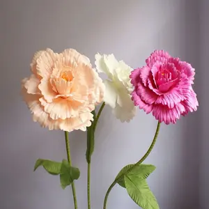 Giant fabric Rose Artificial Flower - Realistic PE Foam Peony for Wedding Backdrop & Home Decor, 1pc Decorative Fruit