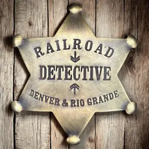 Solid Brass Star-Shape Railroad Detective Badge - Old West Lawman Replica, Denver & Rio Grande, Antique Collar Clip Brooch, Novelty Decor, Room Decorations, Signs, Decoration Fashion Clothes Accessory