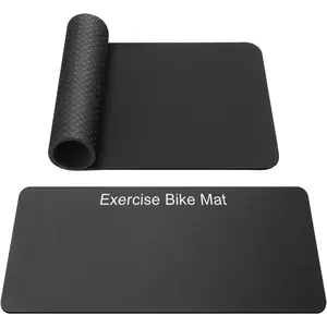 2PCS Non-Slip Mat For Peloton Bike, Concept 2 Rowing Machine, Bike Trainer, Stationary Spin Bike-Protects Hardwood Floor Carpet for Home Gym