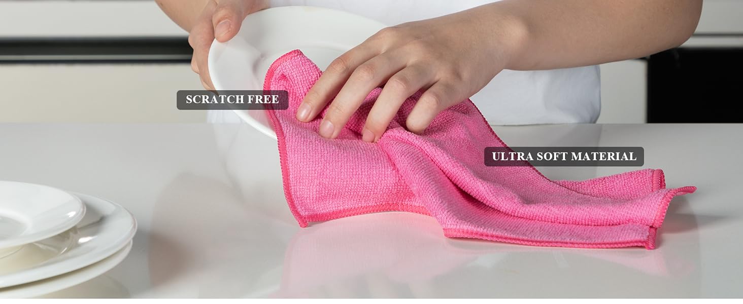 Microfiber Cleaning Cloth,Pack of 12,Size:12.6" x 12.6"