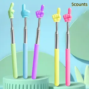 5 Pack Retractable Teacher Pointer Sticks, Mini Classroom Pointers for Elementary School Teachers, Back-To-School Gift, Random Colors, Classroom Supplies