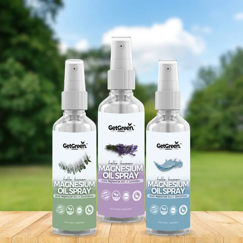 Magnesium Oil Spray (8 fl oz) - Stress Relief, Aches, Discomfort Sleep + Energy (Strong) Vegan, Essential Oil Mineral Spray [Made in USA]