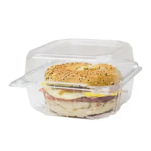 [500 ct] 6''x 6'' Hinged Food Containers | PET | Clear