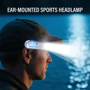Rechargeable ultra-bright headlamp with motion sensor, lightweight and portable magnetic clip-on design, 5 lighting modes, suitable for outdoor camping, hiking, fishing, and running.