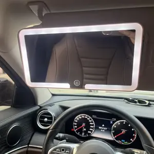 YOYOWAY car LED vanity mirror sun visor, high-definition car mirror, multi-functional car accessory for sun shading, filling light, and makeup application.