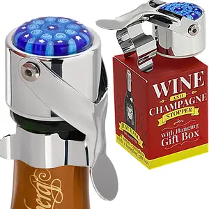 Champagne Stopper for Champagne & Wine – A Great Gift - Includes a Hanging Gift Box, Airtight & Stainless Steel, Preserves Taste & CO2, Pro Grade