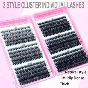 600 Pcs Eyelash Extension Kit with Eyelash Bond Glue, Tweezers and Remover Cream, Mixed 8–16 mm Lengths, Curl Lashes, Large-Capacity Beginner-Friendly DIY Eyelash Extension Set for Home Use