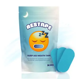 RESTAPE Silent Nighttime Oral Strips | Pack of 30 Hypoallergenic Strips | Deep Sleep Enhancement | Athletic Tape Strips for Mouth Sports Accessories