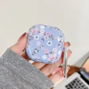 For Samsung Galaxy Earphone Case Flower Print Style Earphone Protective Case Compatible With Samsung Galaxy Buds 2/Pro/2 Pro/Live/FE Designed Fo Girls Protection