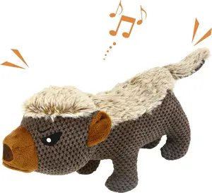 Dog Plush Toys for Aggressive Chewers, Indestructible Dog Squeaky Toys with Crinkle Paper.
